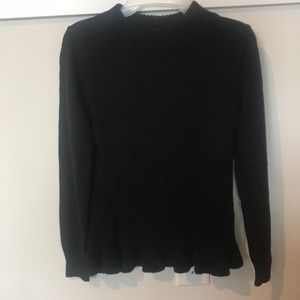 Black Old Navy sweater. Ruffled bottom. Petite XS.